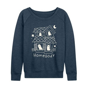 �A�j���L�����N�^�[ ���f�B�[�X �g�b�v�X T�V���c �p�C�� Licensed Character Women's Haunted House French Terry Long Sleeve Tee Heather Indigo �w�U�[