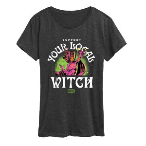 �}�[�x�� ���f�B�[�X �g�b�v�X T�V���c �O���t�B�b�N Women's Marvel Support Your Local Witch Graphic Tee Heather Charcoal �`���R�[��