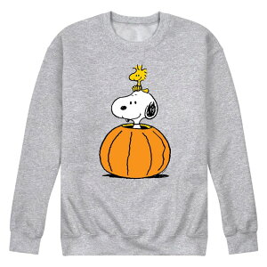 �A�j���L�����N�^�[ �����Y �g�b�v�X T�V���c �X�E�F�b�g �t���[�X Licensed Character Men's Peanutsnoopy Woodstock Pumpkin Fleece Sweatshirt Gray Heather �O���[