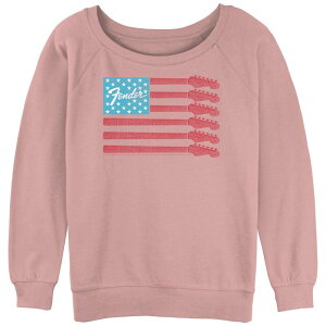 �A�j���L�����N�^�[ ���f�B�[�X �g�b�v�X T�V���c �p�C�� �O���t�B�b�N Licensed Character Juniors' Fender Guitar USA Flag Slouchy Terry Graphic Pullover Desert Pink �s���N