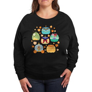 �f�B�Y�j�[ ���f�B�[�X �g�b�v�X T�V���c �v���X�T�C�Y �p�C�� Plusize Disney Princess Halloween Pumpkin Grid French Terry Long Sleeve Tee Black �u���b�N