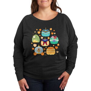 �f�B�Y�j�[ ���f�B�[�X �g�b�v�X T�V���c �v���X�T�C�Y �p�C�� Plusize Disney Princess Halloween Pumpkin Grid French Terry Long Sleeve Tee Heather Charcoal �`���R�[��
