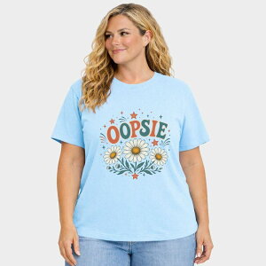 Simply Sage Market ���f�B�[�X �g�b�v�X T�V���c �v���X�T�C�Y �O���t�B�b�N Simply Sage Market Oopsie Daisy Stars - Women's Plusized Garment Dyed Graphic T-Shirt Chambray