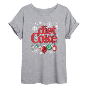 �A�j���L�����N�^�[ ���f�B�[�X �g�b�v�X T�V���c Licensed Character Juniors' Diet Coke Festive Holiday Oversized Tee Heather Gray �O���[