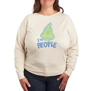 �A�j���L�����N�^�[ ���f�B�[�X �g�b�v�X T�V���c �v���X�T�C�Y �p�C�� Licensed Character Plusize Dr. Seuss The Grinch Ew People Pastel French Terry Long Sleeve Tee Beige �x�[�W��