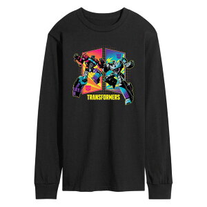 �A�j���L�����N�^�[ ���f�B�[�X �g�b�v�X T�V���c �O���t�B�b�N Licensed Character Men's Transformers Opt Vs Meg Clash Long Sleeve Graphic Tee Black �u���b�N