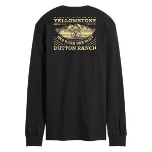 �A�j���L�����N�^�[ ���f�B�[�X �g�b�v�X T�V���c �O���t�B�b�N Licensed Character Men's Yellowstone Property Of Dutton Family Long Sleeve Graphic Tee Black �u���b�N