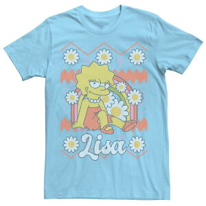 �A�j���L�����N�^�[ ���f�B�[�X �g�b�v�X T�V���c �Z�[�^�[ �O���t�B�b�N Licensed Character Men's The Simpsons Lisa Christmasweater Graphic Tee Light Blue �u���[