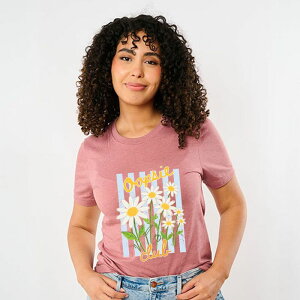Simply Sage Market ���f�B�[�X �g�b�v�X T�V���c �O���t�B�b�N Simply Sage Market Oopsie Daisy Club Stripes - Women'short Sleeve Graphic T-Shirt Mauve �X�g���C�v