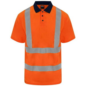 ���U���g ���f�B�[�X �g�b�v�X �V���c Result PRO RTX Unisex Adult High Visibility Birdseye Polo Shirt Orange And Navy �l�C�r�[