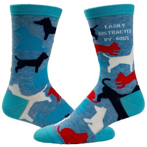 �N���C�W�[�h�b�O T�V���c ���f�B�[�X �A���_�[�E�F�A �C�� Crazy Dog T-Shirts Women's Easily Distracted By Dogsocks Funny Pet Puppy Dog Lover Novelty Footwear Blue �u���[