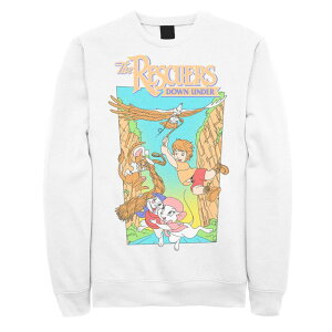 �f�B�Y�j�[ ���f�B�[�X �g�b�v�X T�V���c ���B���e�[�W �X�E�F�b�g �_�E�� Disney's The Rescuers Down Under Men's Cody Eagle Vintage Poster Sweatshirt White �z���C�g