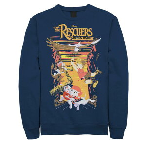 �f�B�Y�j�[ ���f�B�[�X �g�b�v�X T�V���c �X�E�F�b�g �_�E�� Disney's The Rescuers Down Under Men's Movie Poster Sweatshirt Navy �l�C�r�[