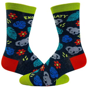 �N���C�W�[�h�b�O T�V���c ���f�B�[�X �A���_�[�E�F�A �C�� �O���t�B�b�N Crazy Dog T-Shirts Women's Ekoalaty Socks Funny Equality Koala Bear Promote Peace Novelty Graphic Footwear Ekoalaty