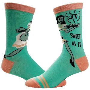 �N���C�W�[�h�b�O T�V���c ���f�B�[�X �A���_�[�E�F�A �C�� �O���t�B�b�N Crazy Dog T-Shirts Women'sweet As Pi Socks Funny Math Nerd 3.14 Novelty Dessert Kitchen Graphic Footwear Green �O���[��