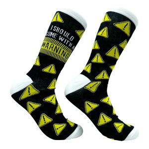 �N���C�W�[�h�b�O T�V���c ���f�B�[�X �A���_�[�E�F�A �C�� Crazy Dog T-Shirts Women's I Should Come With A Warning Socks Funny Caution Sign Footwear Multi �}���`�J���[
