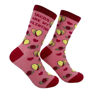 �N���C�W�[�h�b�O T�V���c ���f�B�[�X �A���_�[�E�F�A �C�� Crazy Dog T-Shirts Women's Tacos Are My Valentine Socks Funny Sarcastic Valentines Day Novelty Footwear for Ladies Tacos Valentine