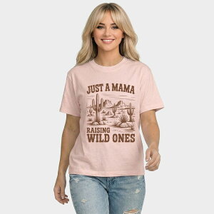 Simply Sage Market ���f�B�[�X �g�b�v�X T�V���c Simply Sage Market Just A Mama Raising Wild Ones - Women's Relaxed Boxy Tee Blush �u���b�V��