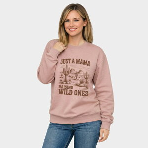 Simply Sage Market ���f�B�[�X �g�b�v�X T�V���c �X�E�F�b�g �O���t�B�b�N Simply Sage Market Just A Mama Raising Wild Ones - Women's Graphic Sweatshirt Blush �u���b�V��