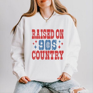 Simply Sage Market ���f�B�[�X �g�b�v�X T�V���c �X�E�F�b�g Simply Sage Market Raised On 90s Country Stars - Women's Lightweight Garment Dyed Sweatshirt White �z���C�g