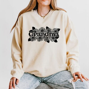 Simply Sage Market ���f�B�[�X �g�b�v�X T�V���c �X�E�F�b�g Simply Sage Market Grandma Sunflower Lightweight Garment Dyed Sweatshirt Ivory �A�C�{���[
