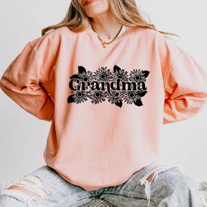 Simply Sage Market ���f�B�[�X �g�b�v�X T�V���c �X�E�F�b�g Simply Sage Market Grandma Sunflower Lightweight Garment Dyed Sweatshirt Peachy �Z�[�W