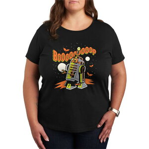 �X�^�[ �E�H�[�Y ���f�B�[�X �g�b�v�X T�V���c �v���X�T�C�Y �O���t�B�b�N Plusize Star Wars R2-D2 Boooop Graphic Tee Black �u���b�N