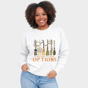 Simply Sage Market ���f�B�[�X �g�b�v�X T�V���c �X�E�F�b�g �O���t�B�b�N Simply Sage Market Girl's Gotta Have Options - Women's Graphic Sweatshirt White �z���C�g