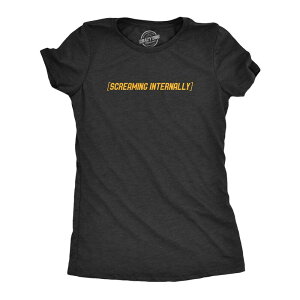 �N���C�W�[�h�b�O T�V���c ���f�B�[�X �g�b�v�X Crazy Dog T-Shirts Womenscreaming Internally T Shirt Funny Mental Health Meme Tee for Ladies Heather Black �u���b�N