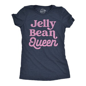�N���C�W�[�h�b�O T�V���c ���f�B�[�X �g�b�v�X �O���t�B�b�N Crazy Dog T-Shirts Womens Jelly Bean Queen Funny Easter Sunday T Shirt Graphicandy Tee for Ladies Heather Navy �w�U�[