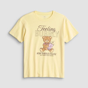 �G�X�I�[ ���f�B�[�X �g�b�v�X T�V���c �v���X�T�C�Y �O���t�B�b�N Girls 7-20 SO Short Sleeve Oversized Graphic Tee in Regular & Plusize Bubbly Bear