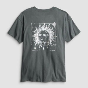 �G�X�I�[ ���f�B�[�X �g�b�v�X T�V���c �v���X�T�C�Y �O���t�B�b�N Girls 7-20 SO Short Sleeve Oversized Graphic Tee in Regular & Plusize Celestial Sun Grey �O���[
