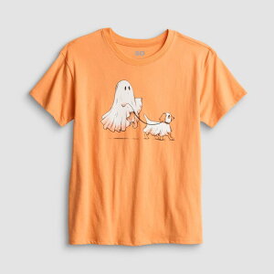 �G�X�I�[ ���f�B�[�X �g�b�v�X T�V���c �v���X�T�C�Y �O���t�B�b�N Girls 7-20 SO Short Sleeve Oversized Graphic Tee in Regular & Plusize Ghost Dog Orange �I�����W