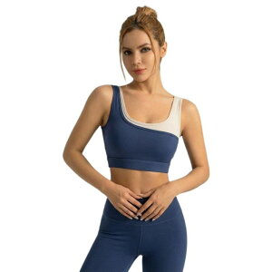 �G���[�g�`���C�X ���f�B�[�X �g�b�v�X T�V���c Elitechoice Womens High Elasticolor Block Sports Bra Fixed Integrated Shockproof U Neck Workoutop Dark Blue �u���[