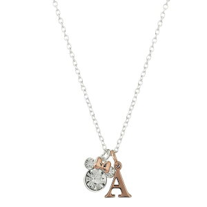 fBYj[ fB[X ANZT[ lbNXE`[J[Ey_ggbv [X Disney's Minnie Mouse Two-Tone 14k Rose Gold & Fine Silver Plated Crystal Initial Pendant Necklace Two Tone A S[h