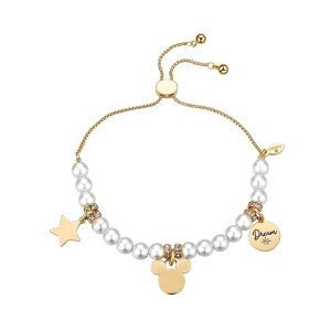 fBYj[ fB[X ANZT[ uXbgEoOEANbg Disney's Mickey Mouse 14k Flash Gold Plated Crystal and Faux Pearl Bolo Bracelet 14k Gold S[h