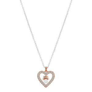 yz fBYj[ fB[X lbNXE`[J[Ey_ggbv ANZT[ Disney's Minnie Mouse Two-Tone Cubic Zirconia Open Heart Pendant Necklace Two Tone