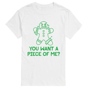 �A�j���L�����N�^�[ �����Y �g�b�v�X T�V���c �O���t�B�b�N Licensed Character Men's You Want A Piece Of Me  Gingerbread Man Short Sleeve Graphic T-Shirt White �z���C�g