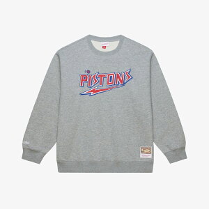 �~�b�`�F��&�l�X �����Y �g�b�v�X T�V���c �X�E�F�b�g �t���[�X Men's Mitchell & Ness Heather Gray Detroit Pistons Walk-Offleece Sweatshirt Pis Grey �O���[