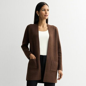 �i�C���E�F�X�g ���f�B�[�X �A�E�^�[ �j�b�g�E�Z�[�^�[ �R�[�g Women's Nine West Coatigan Sweater Chocolate Heather �w�U�[
