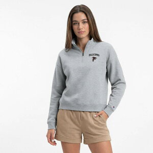 �`�����s�I�� ���f�B�[�X �g�b�v�X T�V���c �X�E�F�b�g Women's Champion Heather Gray Atlanta Falcons Powerblend Quarter-Zip Sweatshirt Fal Grey �O���[