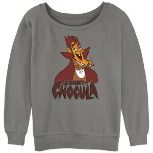 �A�j���L�����N�^�[ ���f�B�[�X �g�b�v�X T�V���c �p�C�� ���S �O���t�B�b�N Licensed Character Juniors' Count Chocula Logo Slouchy Terry Graphic Pullover Gray Heather �O���[