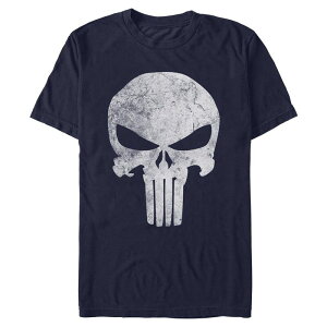 �}�[�x�� �����Y �g�b�v�X T�V���c �O���t�B�b�N Men's Marvel The Punisher Skull Graphic Tee Navy �l�C�r�[