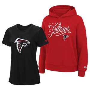 �X�^�[�^�[ ���f�B�[�X �g�b�v�X T�V���c �p�[�J�[ Women'starter Black/Red Atlanta Falcons Hoodie & T-Shirt Combo Pack Fal Black �u���b�N