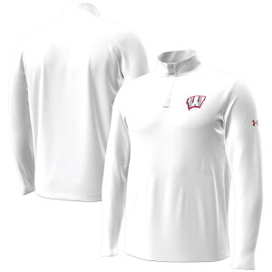 �A���_�[�A�[�}�[ �����Y �g�b�v�X T�V���c Men's Under Armour White Wisconsin Badgers 2026 Lambeau Field Collection Playoff Performance Quarter-Zip Top Wis White �z���C�g