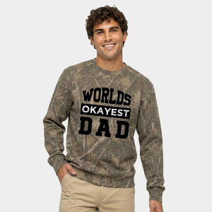 Simply Sage Market �����Y �g�b�v�X T�V���c �X�E�F�b�g Simply Sage Market World's Okayest Dad - Men's Camo Sweatshirt Camo