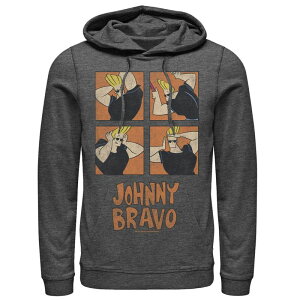 �A�j���L�����N�^�[ �����Y �g�b�v�X T�V���c �p�[�J�[ �O���t�B�b�N Licensed Character Men's Cartoonetwork Johnny Bravo Box Up Hairdo Graphic Hoodie Charcoal Heather �`���R�[��