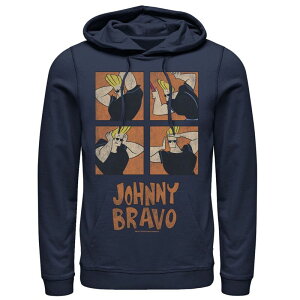 �A�j���L�����N�^�[ �����Y �g�b�v�X T�V���c �p�[�J�[ �O���t�B�b�N Licensed Character Men's Cartoonetwork Johnny Bravo Box Up Hairdo Graphic Hoodie Navy �l�C�r�[