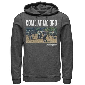 �A�j���L�����N�^�[ �����Y �g�b�v�X T�V���c �p�[�J�[ Licensed Character Men's Jurassic World Come At Me Bro Movie Still Hoodie Charcoal Heather �`���R�[��