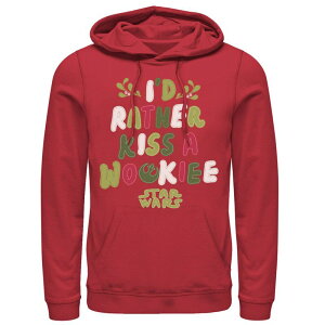 �X�^�[ �E�H�[�Y �����Y �g�b�v�X T�V���c �p�[�J�[ Men'star Wars 'I'd Rather Kiss A Wookie' Festive Text Hoodie Red ���b�h
